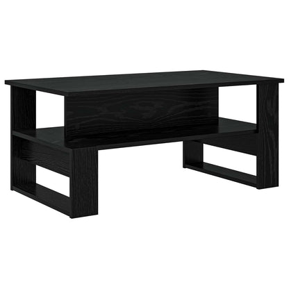 Salontafel Zwart Eiken 90 x 50 x 40 cm Bewerkt hout