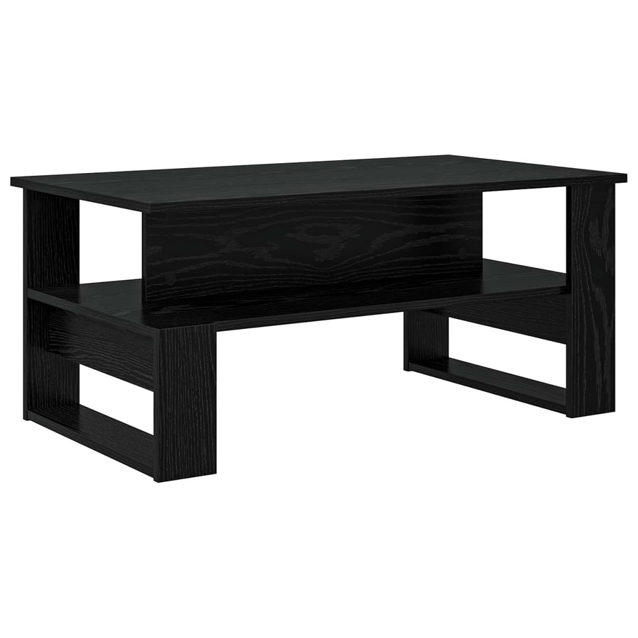 Salontafel Zwart Eiken 90 x 50 x 40 cm Bewerkt hout