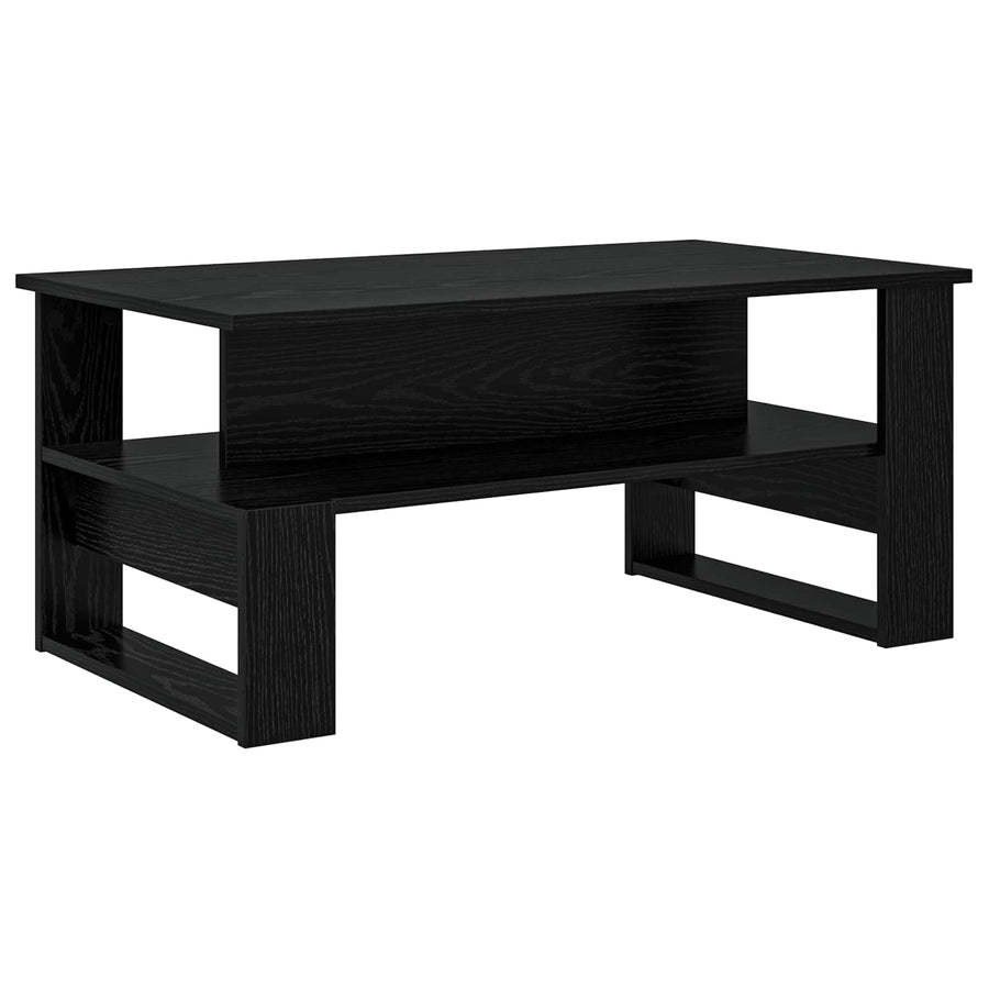Salontafel Zwart Eiken 90 x 50 x 40 cm Bewerkt hout