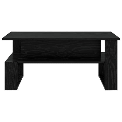 Salontafel Zwart Eiken 90 x 50 x 40 cm Bewerkt hout