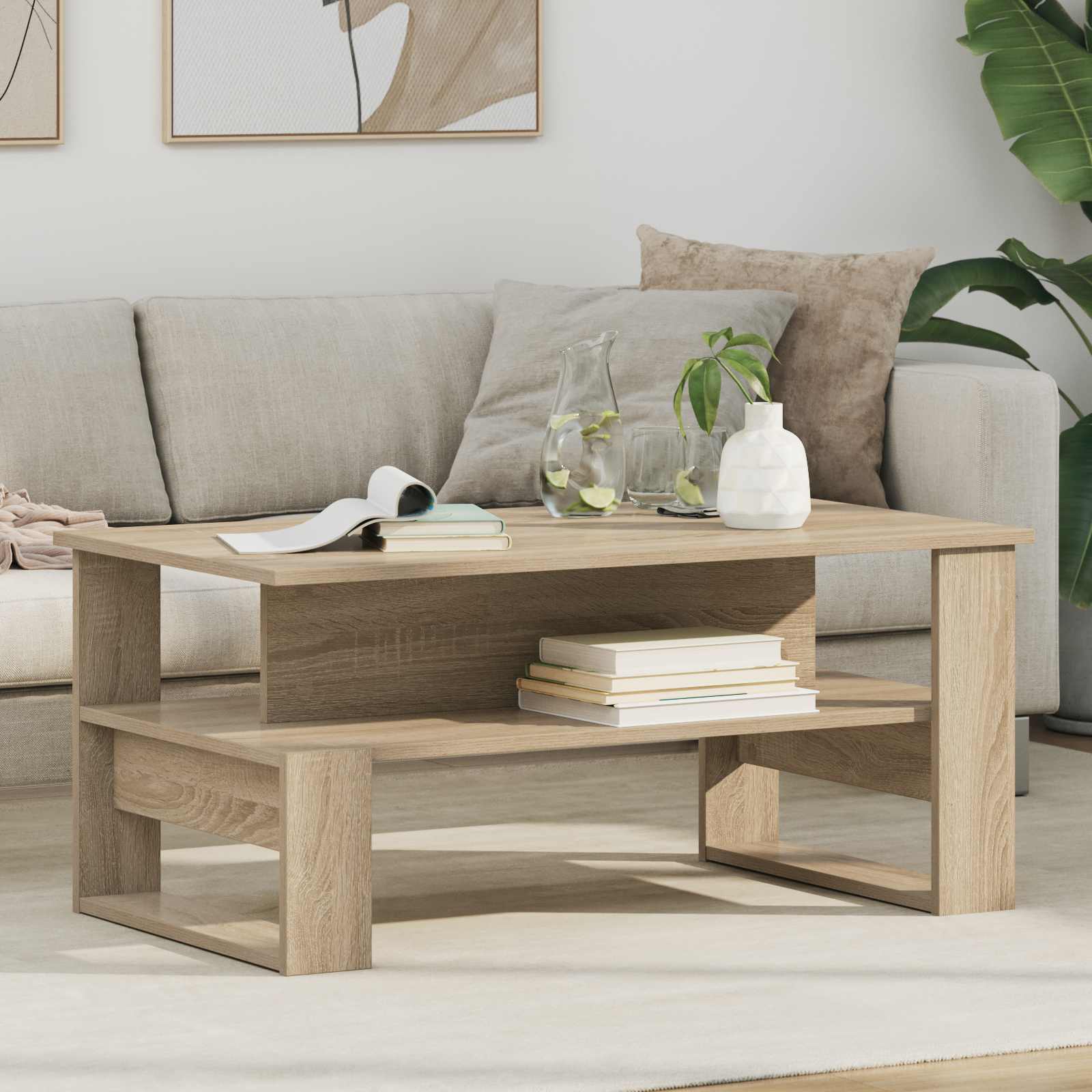 Salontafel Sonoma Eiken 90 x 50 x 40 cm Bewerkt hout