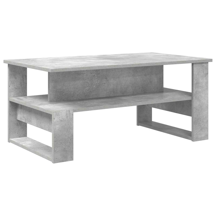 Salontafel Beton Grijs 90 x 50 x 40 cm Bewerkt hout