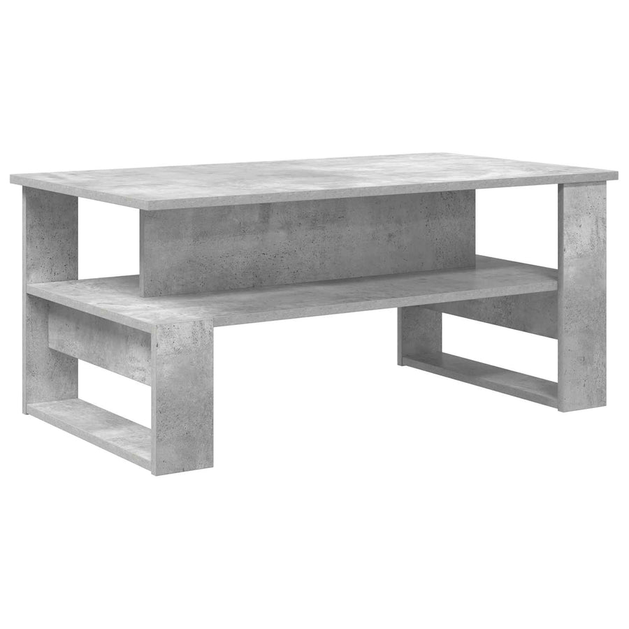 Salontafel Beton Grijs 90 x 50 x 40 cm Bewerkt hout