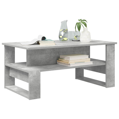 Salontafel Beton Grijs 90 x 50 x 40 cm Bewerkt hout