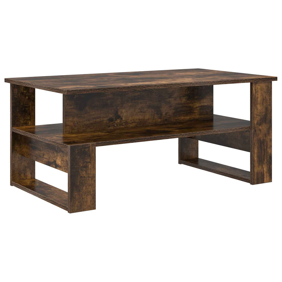 Salontafel Gerookt eiken 90 x 50 x 40 cm Bewerkt hout
