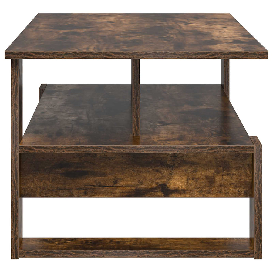 Salontafel Gerookt eiken 90 x 50 x 40 cm Bewerkt hout