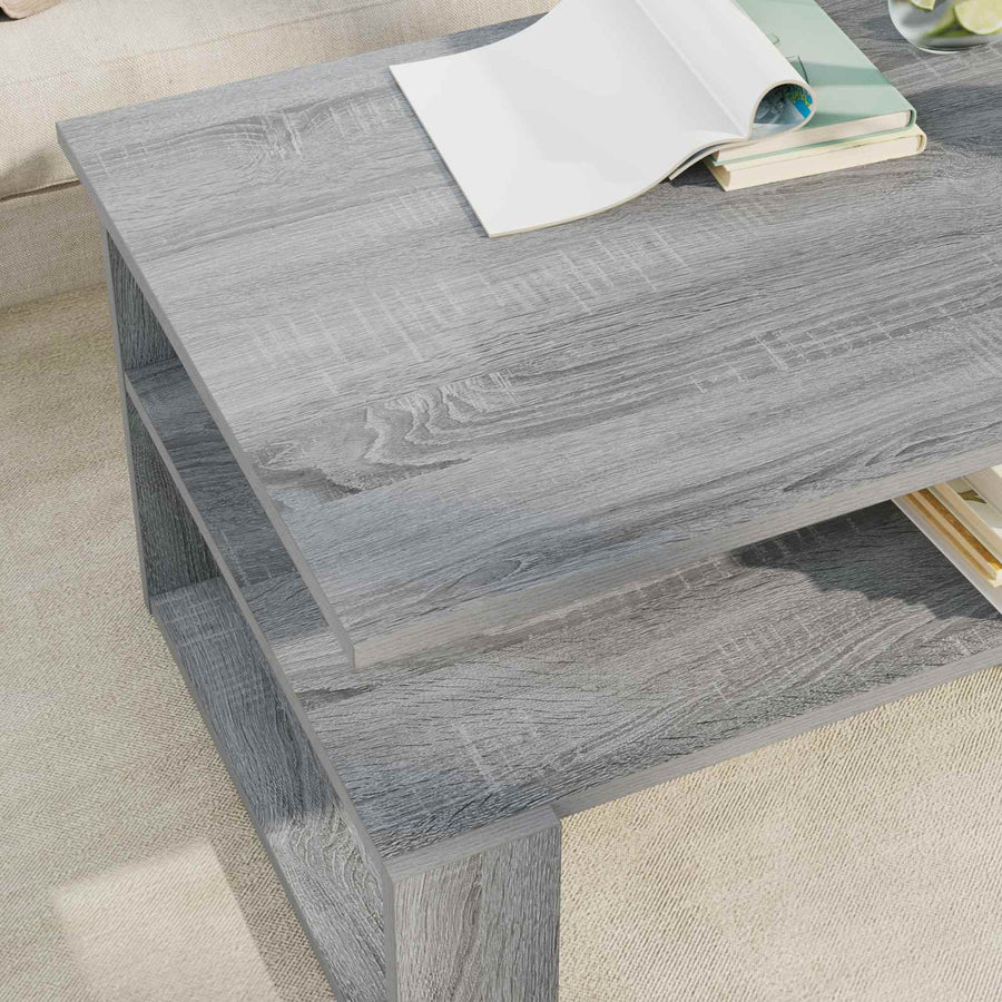 Salontafel Grijs Sonoma 90 x 50 x 40 cm Bewerkt hout