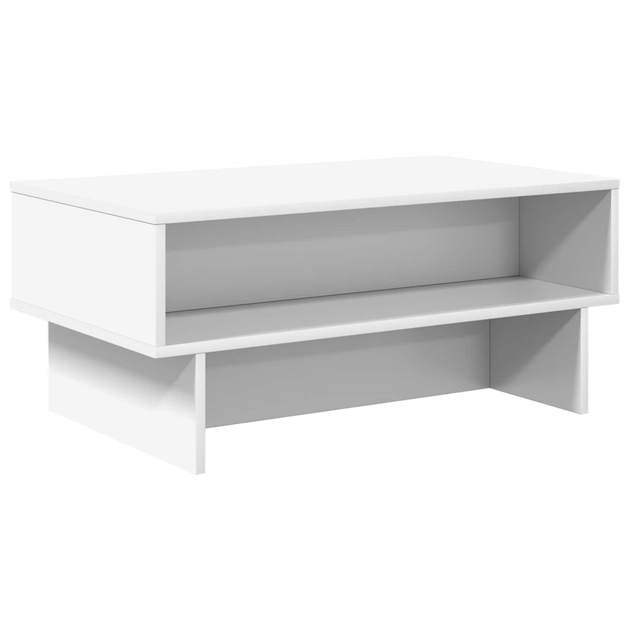 Salontafel Wit 80 x 46 x 35 cm Bewerkt hout