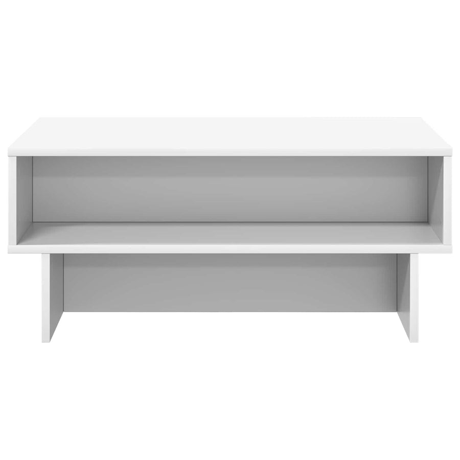 Salontafel Wit 80 x 46 x 35 cm Bewerkt hout