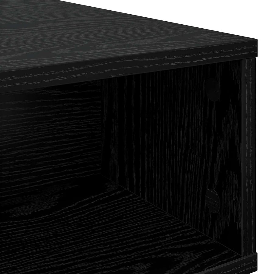 Salontafel Zwart Eiken 80 x 46 x 35 cm Bewerkt hout