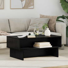 Salontafel Zwart Eiken 80 x 46 x 35 cm Bewerkt hout