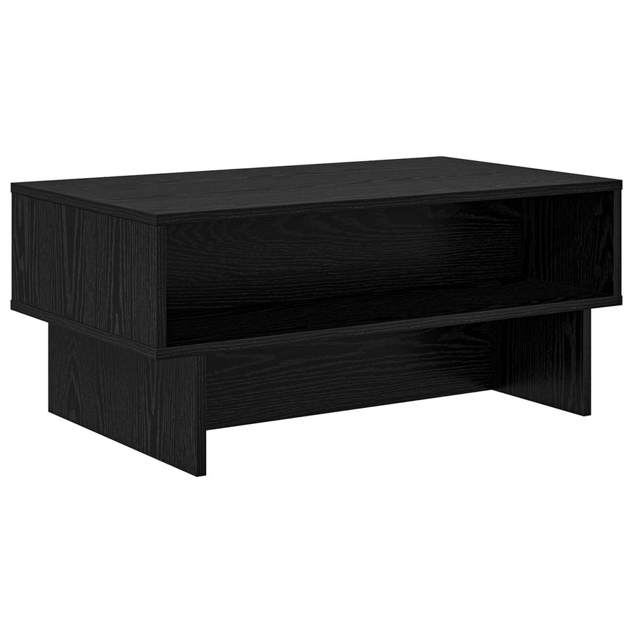 Salontafel Zwart Eiken 80 x 46 x 35 cm Bewerkt hout