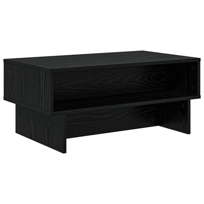 Salontafel Zwart Eiken 80 x 46 x 35 cm Bewerkt hout