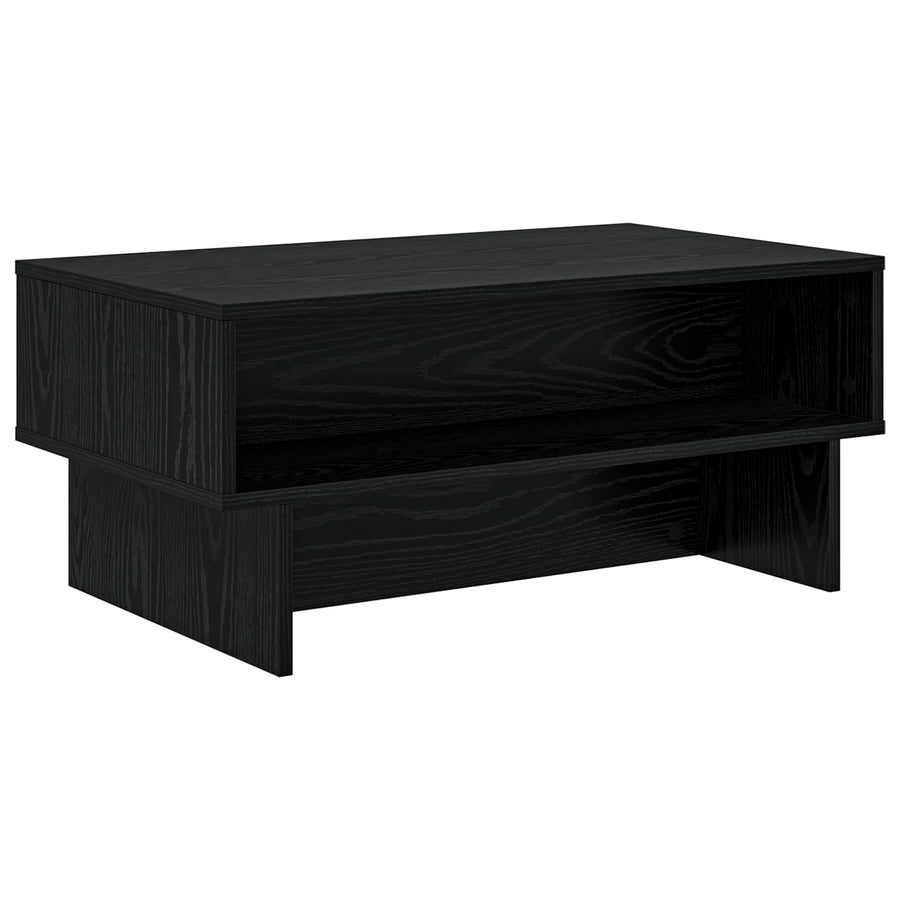 Salontafel Zwart Eiken 80 x 46 x 35 cm Bewerkt hout