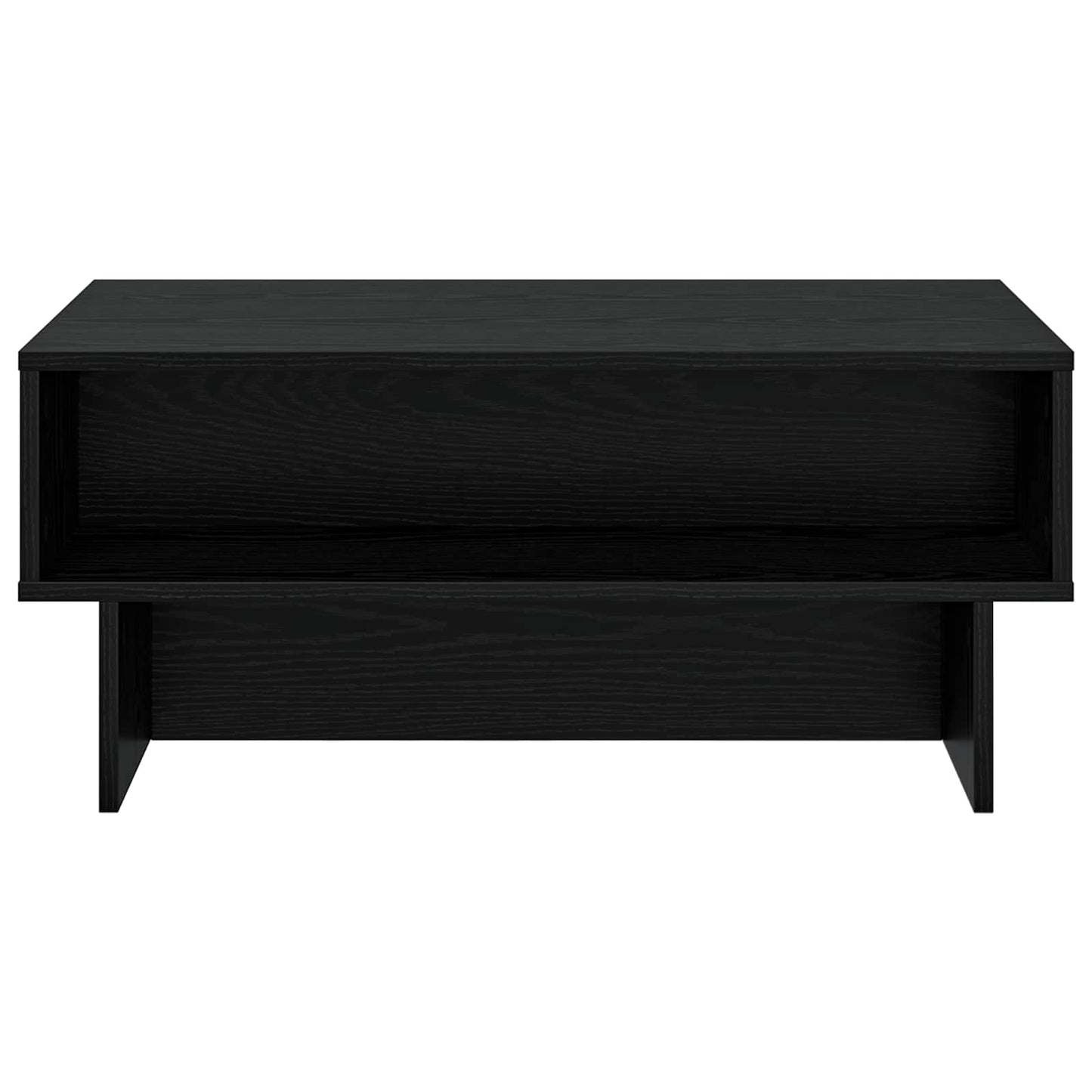 Salontafel Zwart Eiken 80 x 46 x 35 cm Bewerkt hout