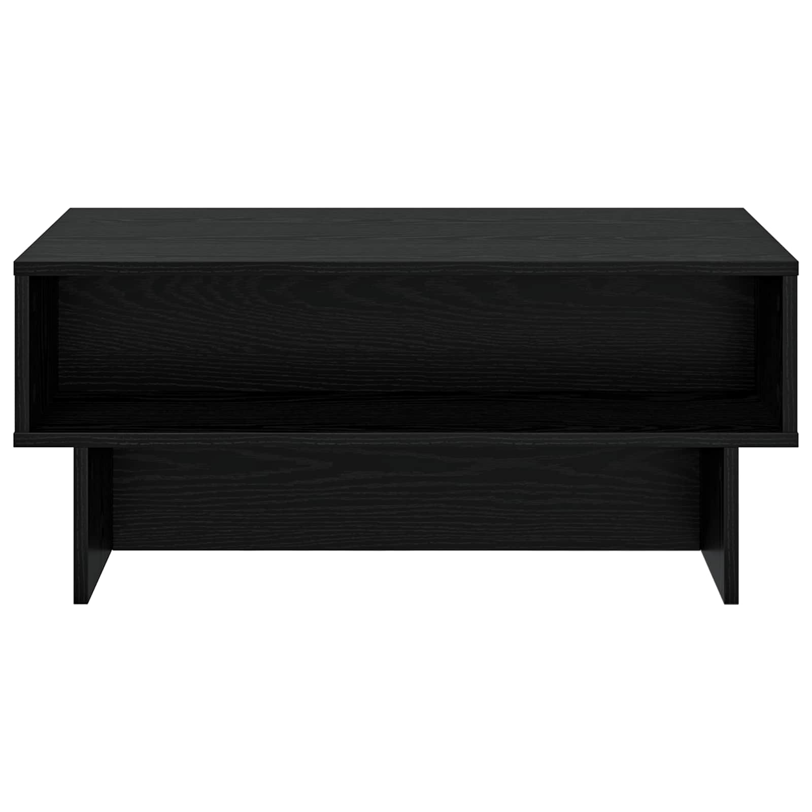 Salontafel Zwart Eiken 80 x 46 x 35 cm Bewerkt hout