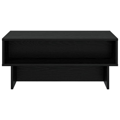 Salontafel Zwart Eiken 80 x 46 x 35 cm Bewerkt hout