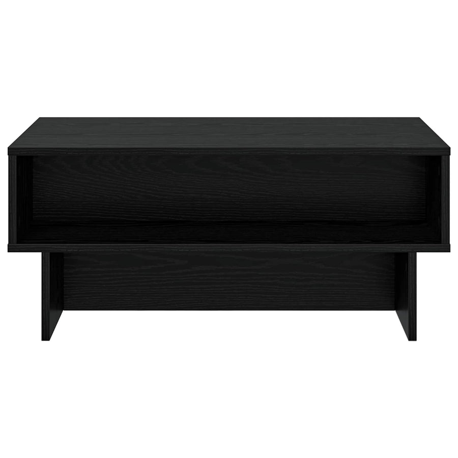 Salontafel Zwart Eiken 80 x 46 x 35 cm Bewerkt hout