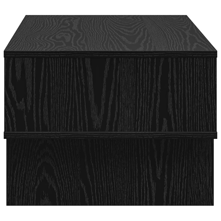 Salontafel Zwart Eiken 80 x 46 x 35 cm Bewerkt hout