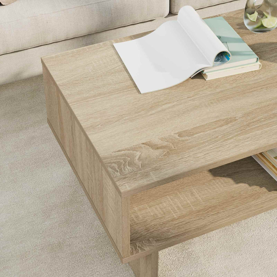 Salontafel Sonoma Eiken 80 x 46 x 35 cm Bewerkt hout