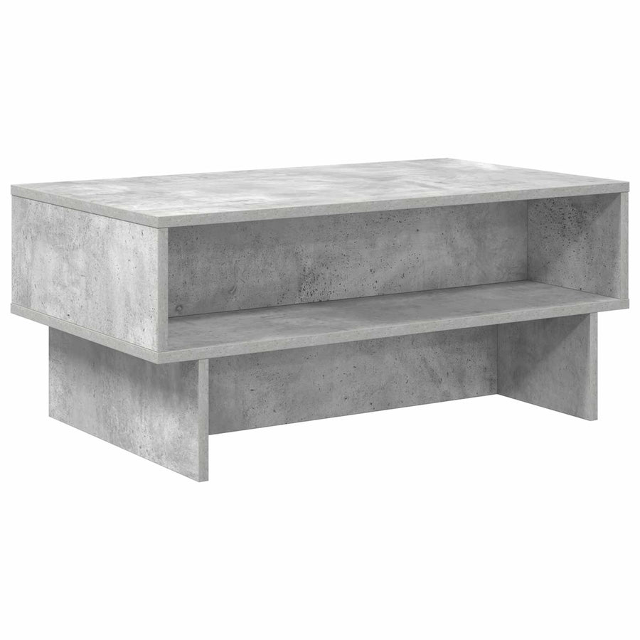 Salontafel Beton Grijs 80 x 46 x 35 cm Bewerkt hout