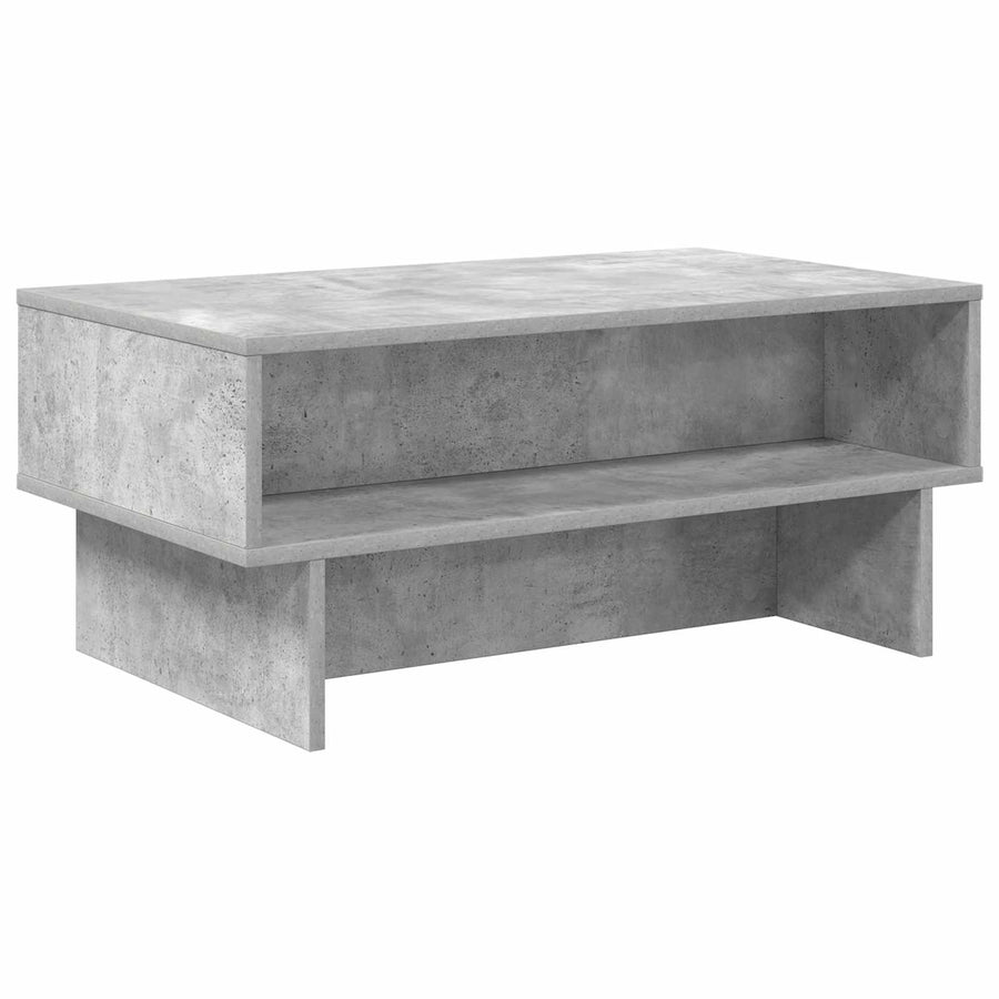 Salontafel Beton Grijs 80 x 46 x 35 cm Bewerkt hout