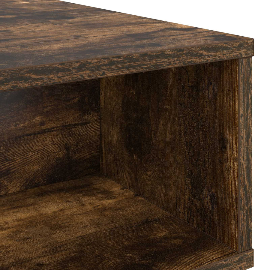 Salontafel Gerookt eiken 80 x 46 x 35 cm Bewerkt hout