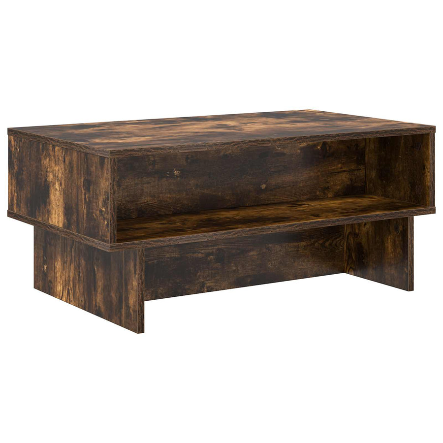 Salontafel Gerookt eiken 80 x 46 x 35 cm Bewerkt hout