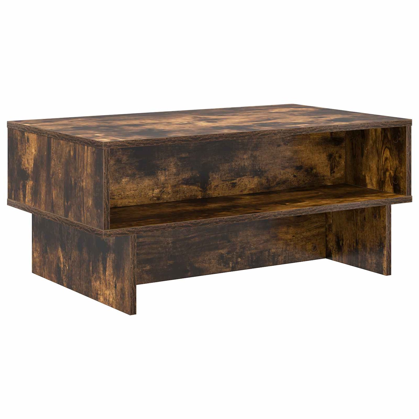 Salontafel Gerookt eiken 80 x 46 x 35 cm Bewerkt hout