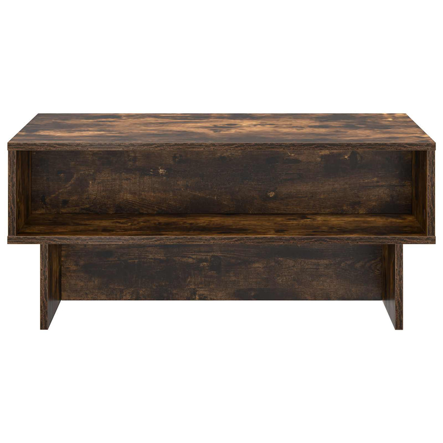 Salontafel Gerookt eiken 80 x 46 x 35 cm Bewerkt hout