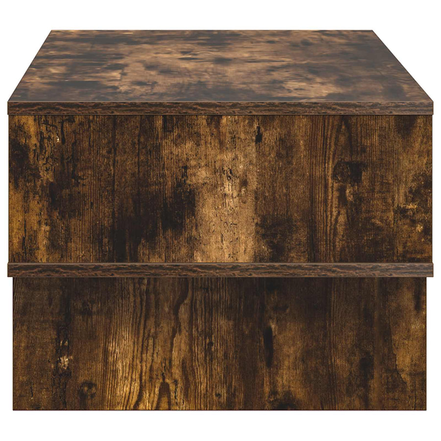 Salontafel Gerookt eiken 80 x 46 x 35 cm Bewerkt hout
