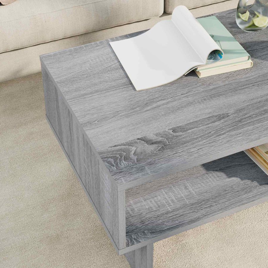 Salontafel Grijs Sonoma 80 x 46 x 35 cm Bewerkt hout