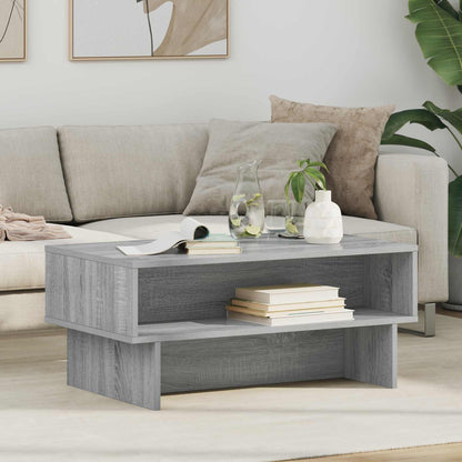 Salontafel Grijs Sonoma 80 x 46 x 35 cm Bewerkt hout