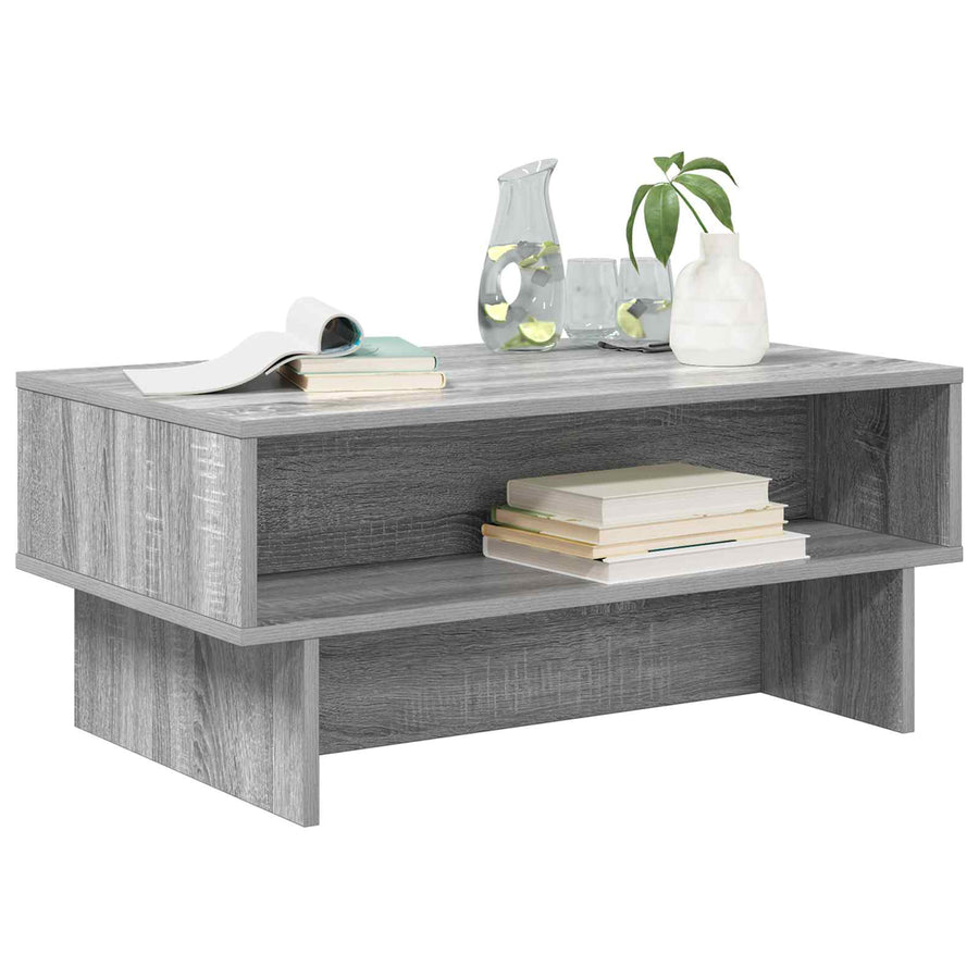 Salontafel Grijs Sonoma 80 x 46 x 35 cm Bewerkt hout