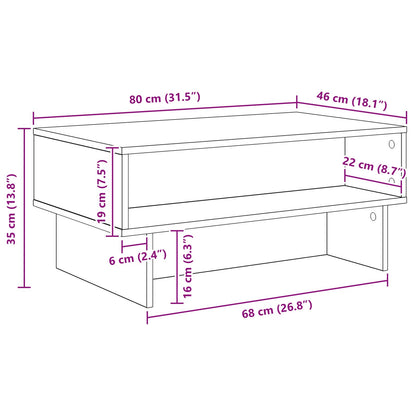 Salontafel Oudhout 80 x 46 x 35 cm Bewerkt hout