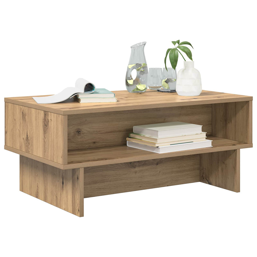 Salontafel Artisan Eiken 80 x 46 x 35 cm Bewerkt hout