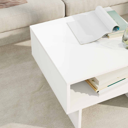 Salontafel Wit 48 x 46 x 35 cm Bewerkt hout