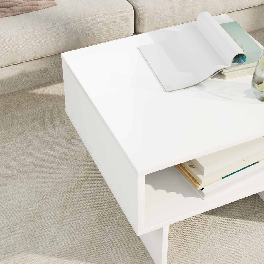 Salontafel Wit 48 x 46 x 35 cm Bewerkt hout