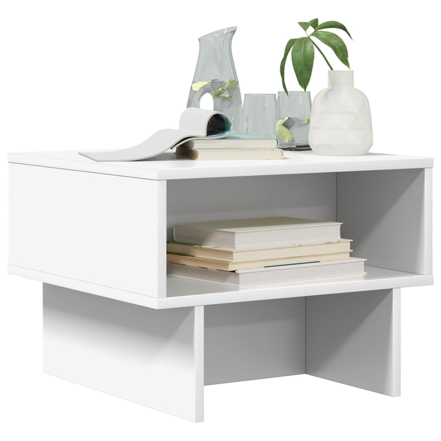 Salontafel Wit 48 x 46 x 35 cm Bewerkt hout