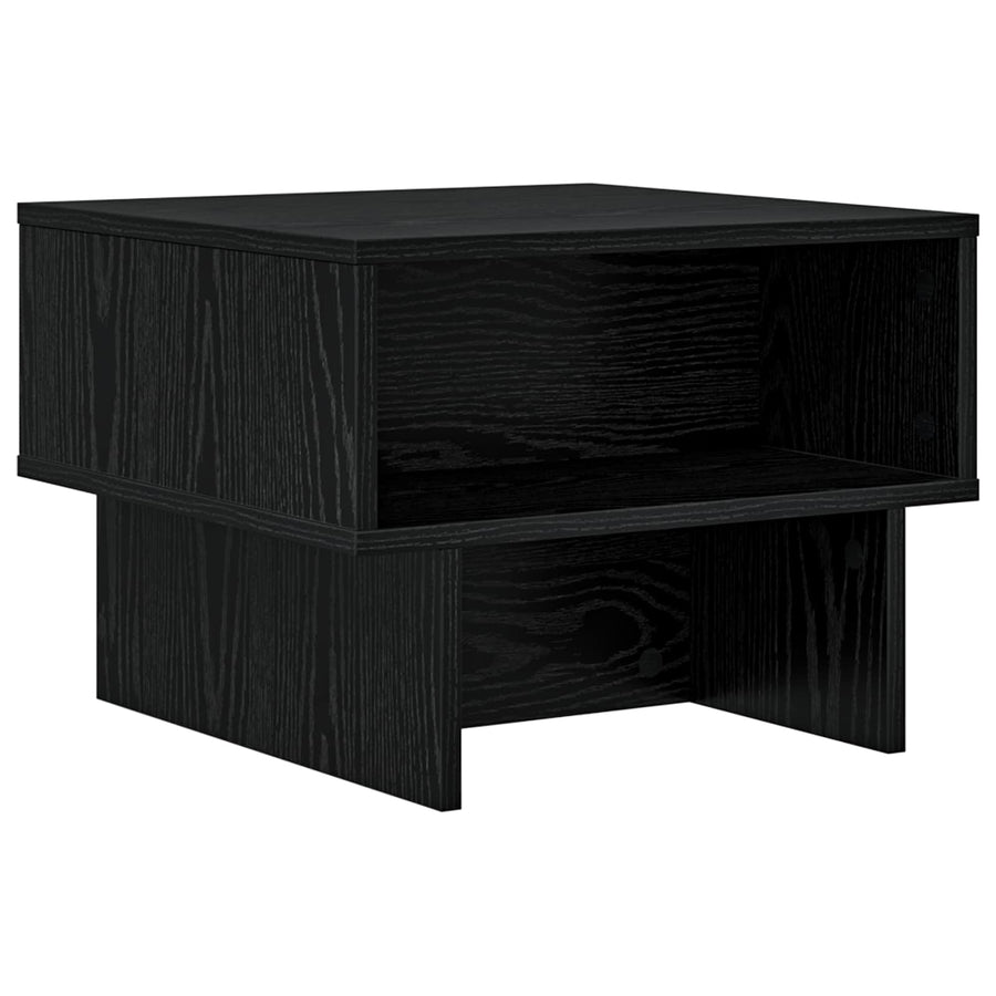 Salontafel Zwart Eiken 48 x 46 x 35 cm Bewerkt hout