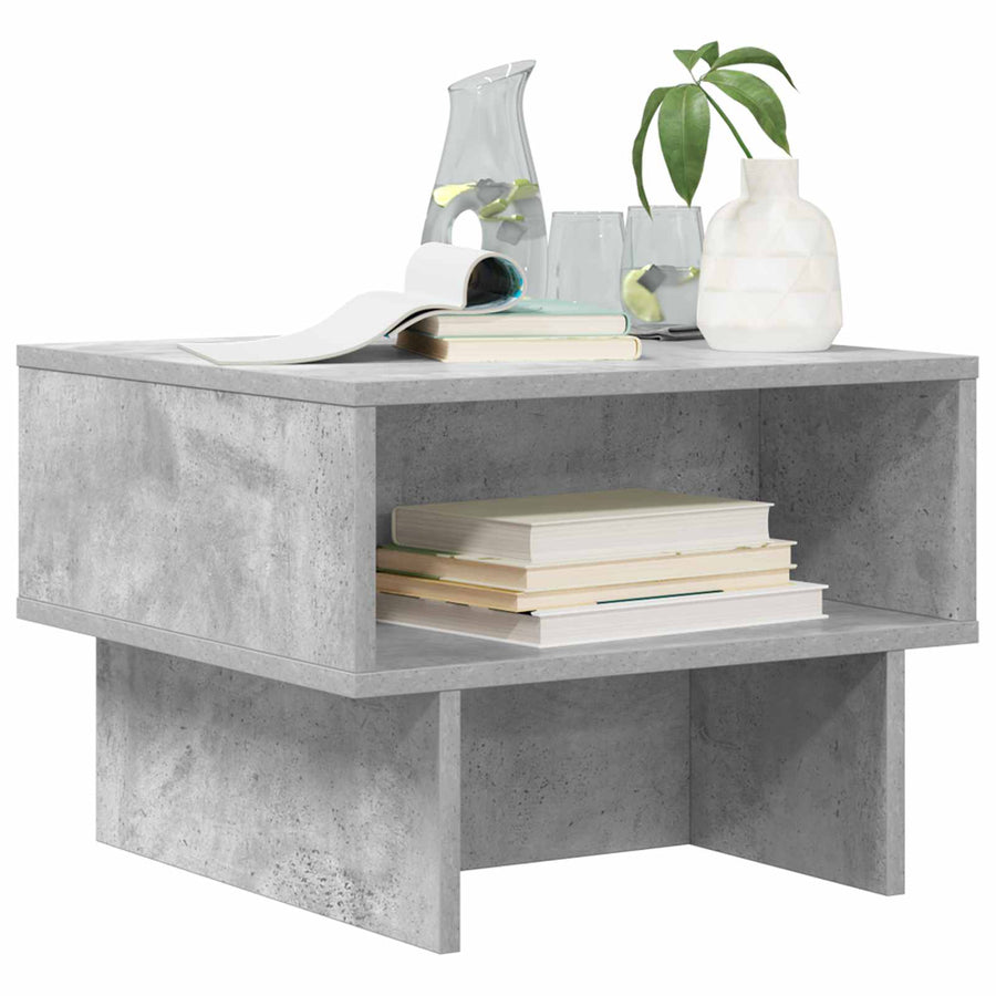 Salontafel Beton Grijs 48 x 46 x 35 cm Bewerkt hout