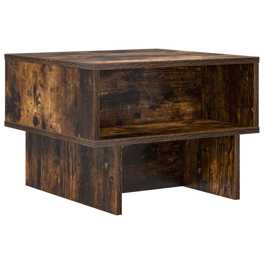 Salontafel Gerookt eiken 48 x 46 x 35 cm Bewerkt hout