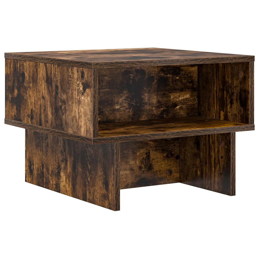 Salontafel Gerookt eiken 48 x 46 x 35 cm Bewerkt hout