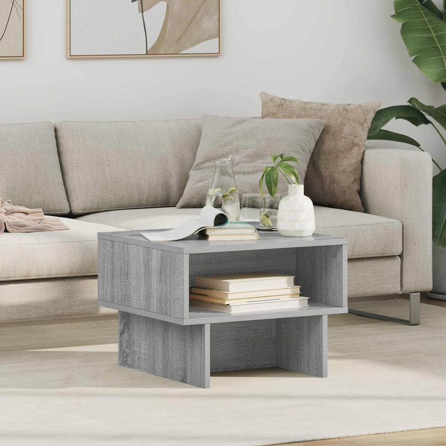 Salontafel Grijs Sonoma 48 x 46 x 35 cm Bewerkt hout