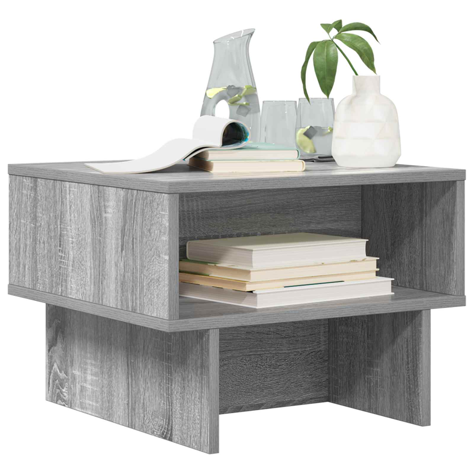 Salontafel Grijs Sonoma 48 x 46 x 35 cm Bewerkt hout