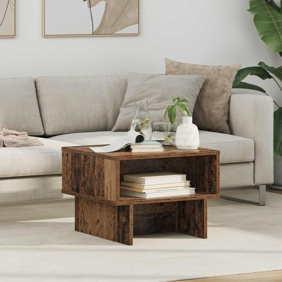 Salontafel Oudhout 48 x 46 x 35 cm Bewerkt hout