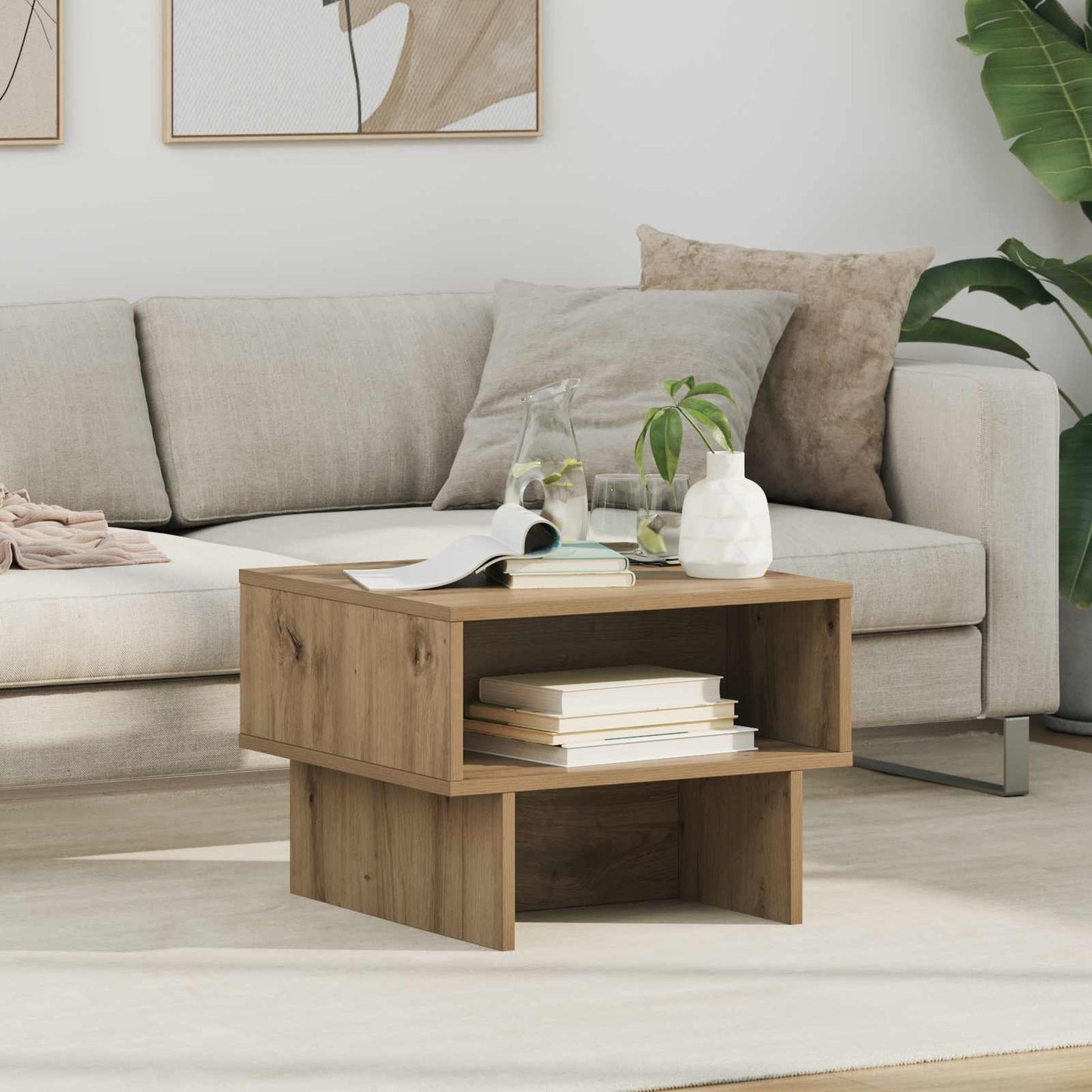 Salontafel Artisan Eiken 48 x 46 x 35 cm Bewerkt hout