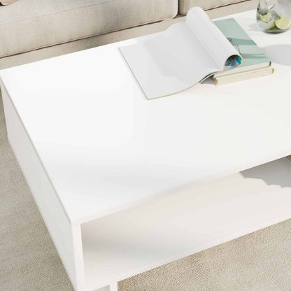 Salontafel Wit 100 x 46 x 35 cm Bewerkt hout