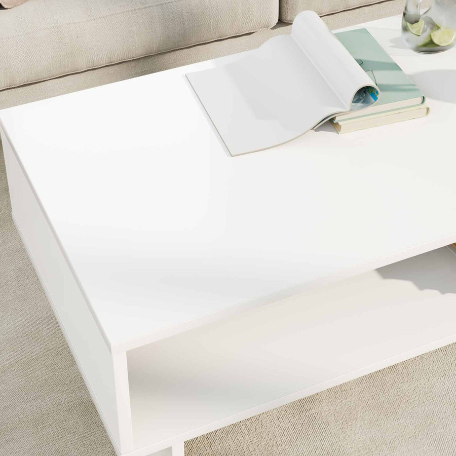 Salontafel Wit 100 x 46 x 35 cm Bewerkt hout