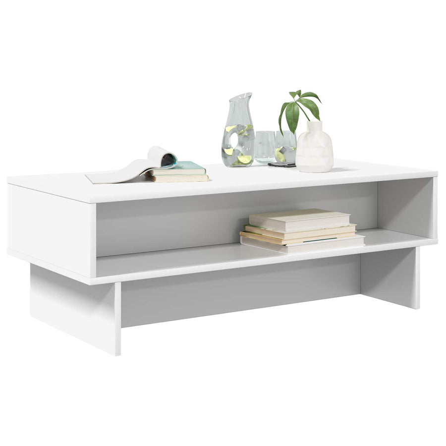 Salontafel Wit 100 x 46 x 35 cm Bewerkt hout